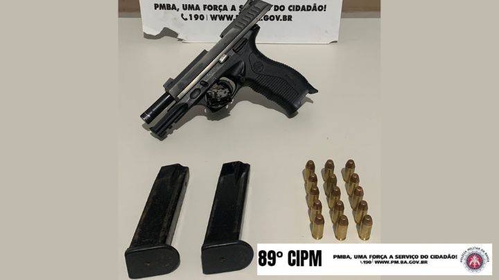 Itabatã: PETO apreende arma de fogo e munição, e prende suspeitos, um homem e uma mulher