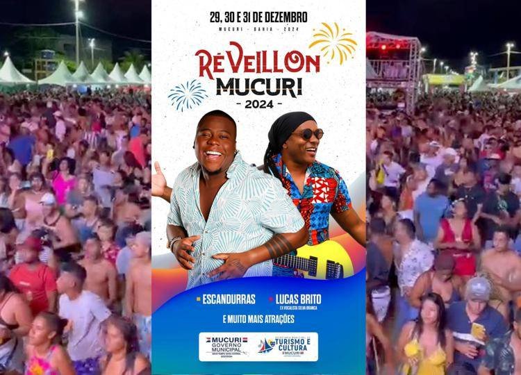 Filipe Escandurras e Lucas Brito na programação do Festival da Virada na Arena Praia da Barra em Mucuri