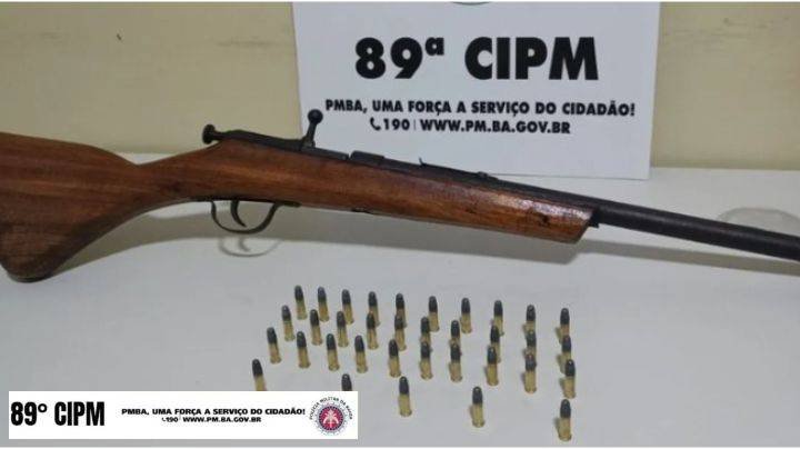 Policiais apreendem arma de fogo em ação no povoado de 31 de Março