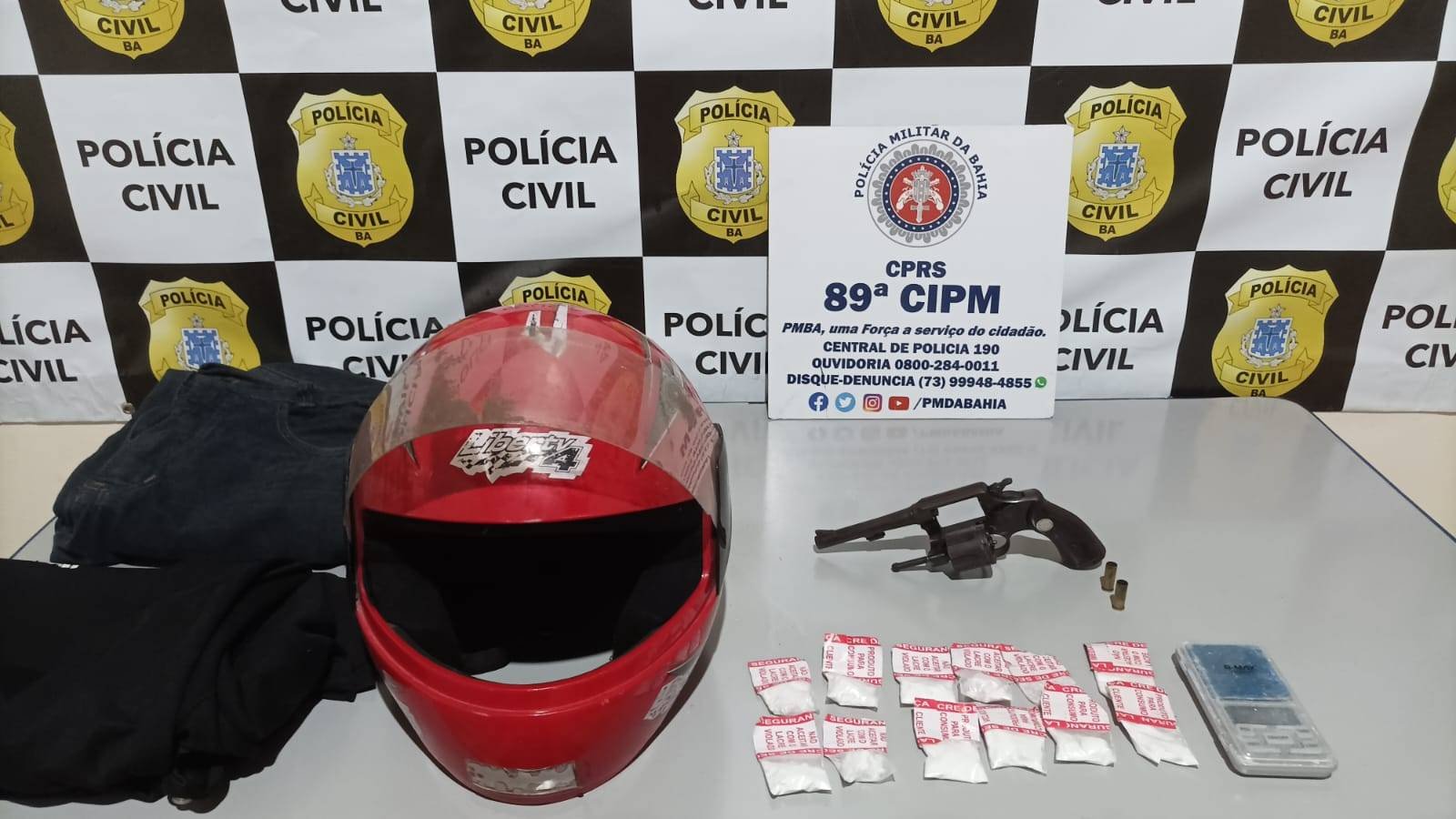Policiais da 89ª CIPM-Mucuri prendem suspeito de tentativa de homicídio em posse de arma de fogo e drogas em Posto da Mata
