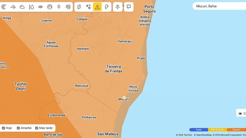 Alerta de tempestade severa: Mucuri e Extremo Sul da Bahia em estado de atenção para este sábado (31)