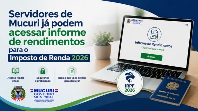 Servidores de Mucuri já podem acessar informe de rendimentos para o Imposto de Renda 2026